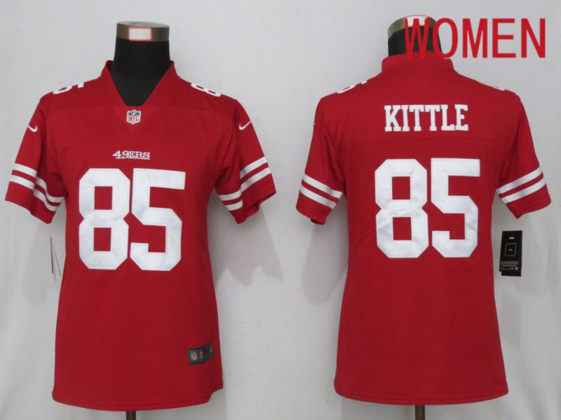 Women San Francisco 49ers #85 Kittle Red Nike Vapor Untouchable Elite Player NFL Jerseys